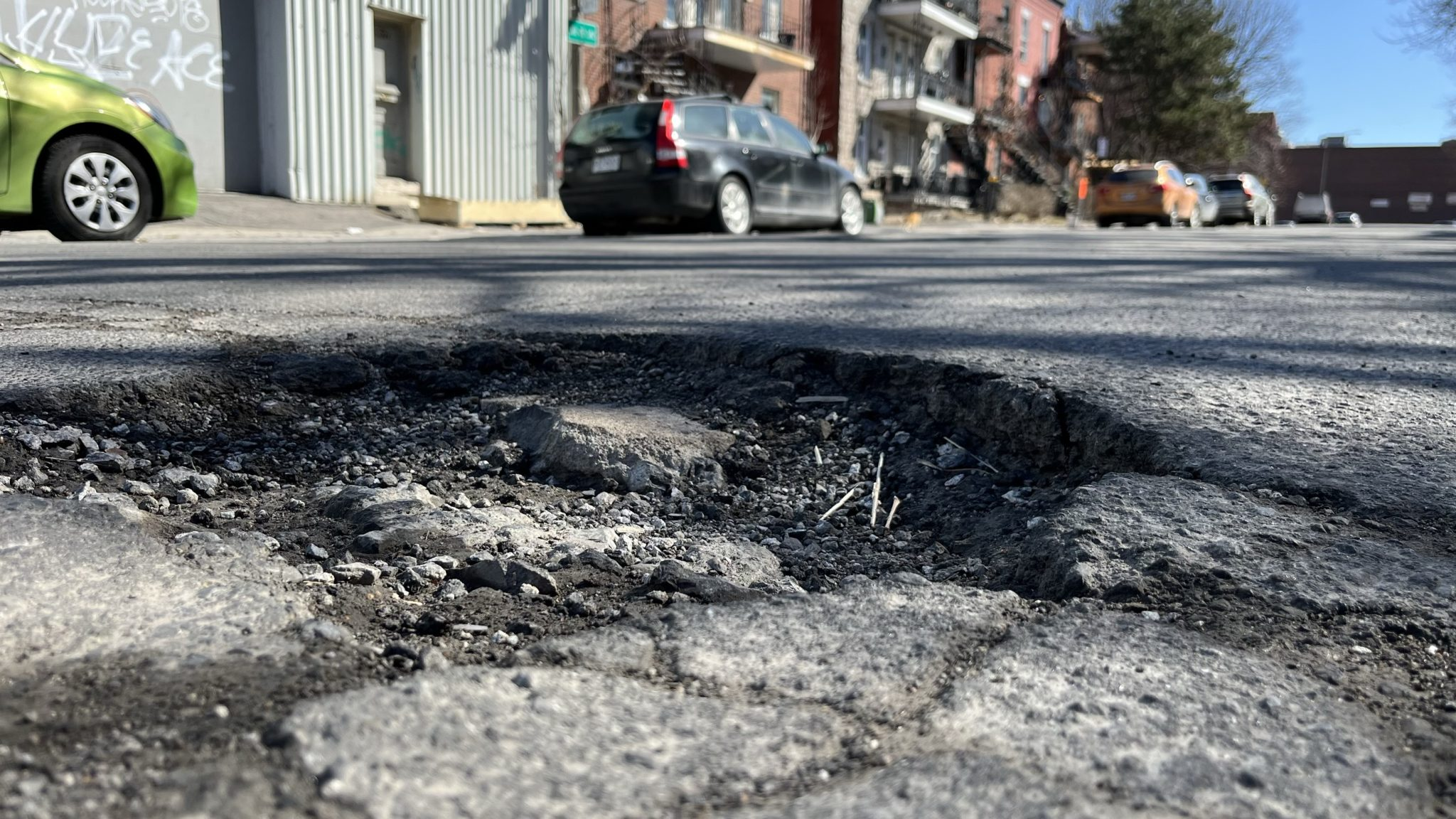 Pothole on Toronto street